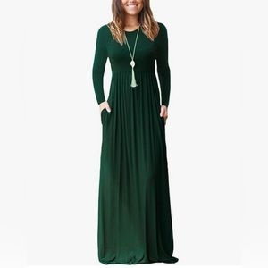 Long Sleeve Maxi Dress with Pockets